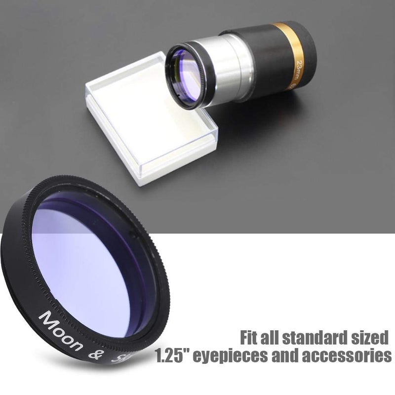 Pomya 1.25 inch Moon Filter,Aluminum Alloy Sky Glow & Moon Filter Optical Glass for Telescope Eyepiece Cuts Light Pollution - Image 3